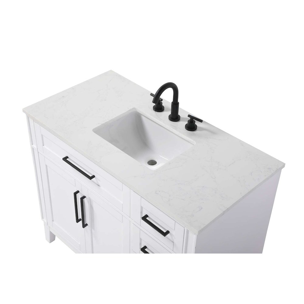 42 inch Single Bathroom Vanity in Honey White. Picture 3