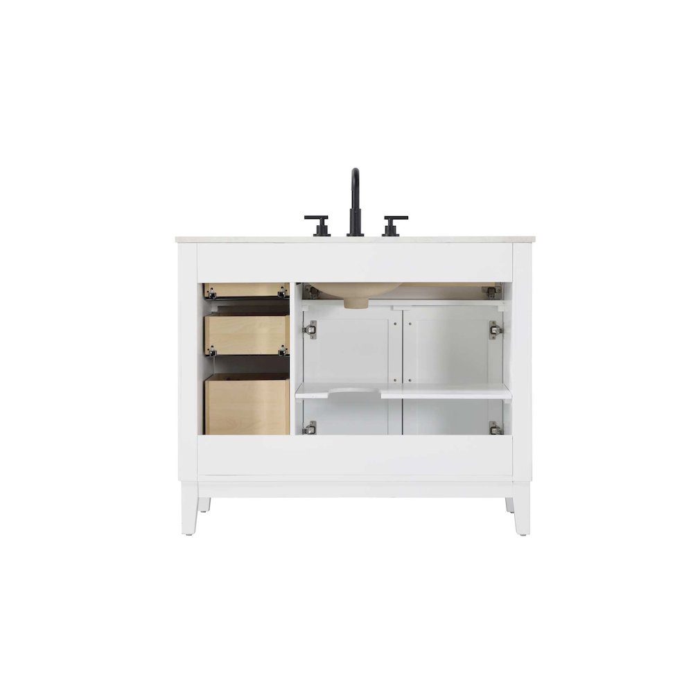 42 inch Single Bathroom Vanity in Honey White. Picture 7