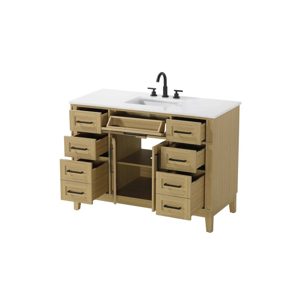 48 inch Single Bathroom Vanity in Honey Brown. Picture 2