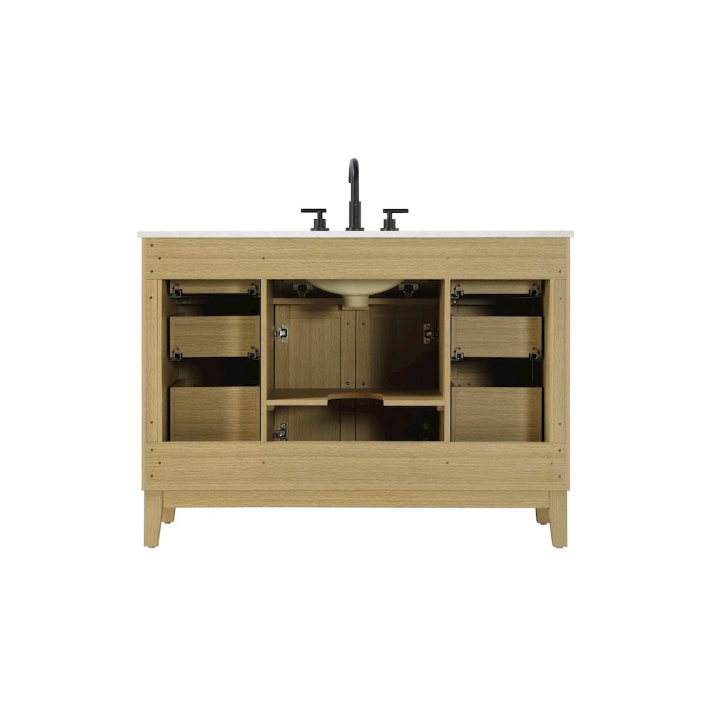 48 inch Single Bathroom Vanity in Honey Brown. Picture 7