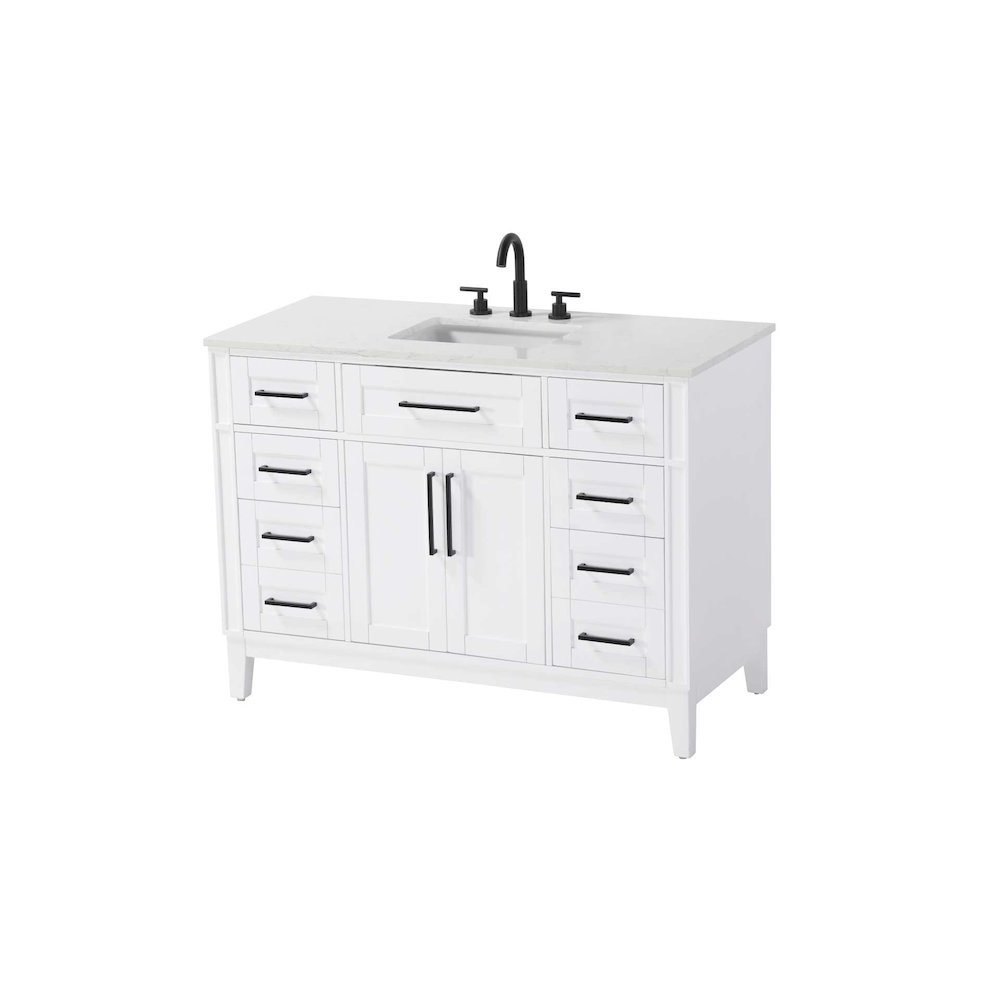 48 inch Single Bathroom Vanity in Honey White. Picture 1