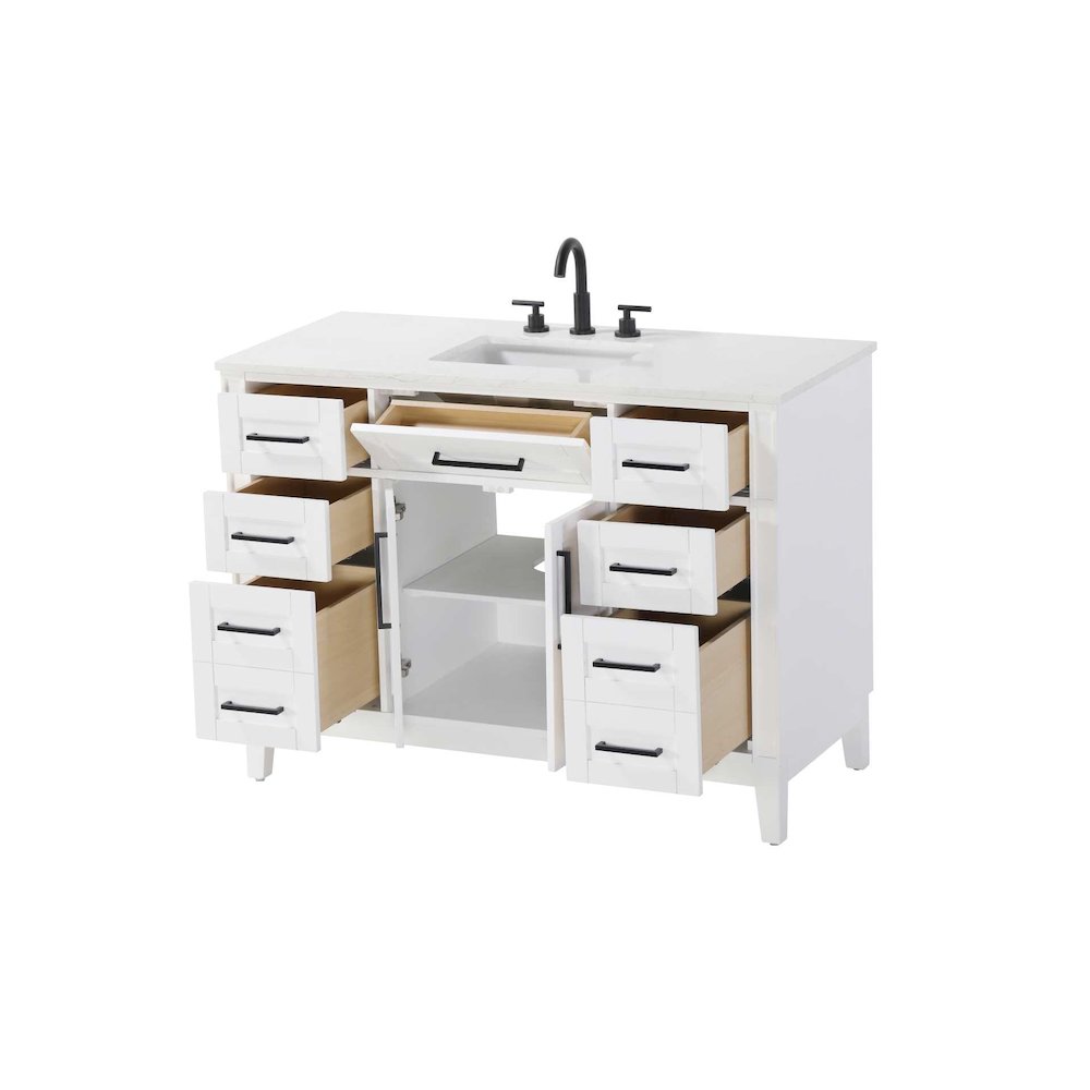 48 inch Single Bathroom Vanity in Honey White. Picture 2