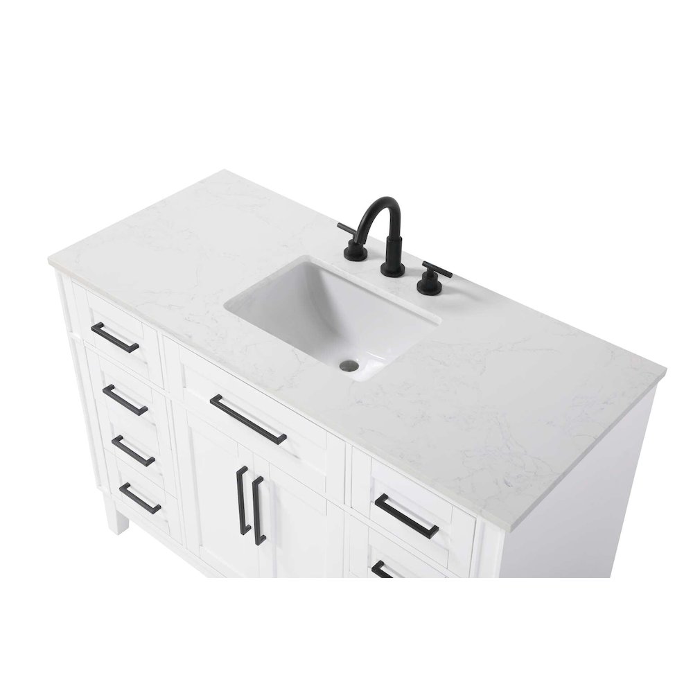 48 inch Single Bathroom Vanity in Honey White. Picture 3