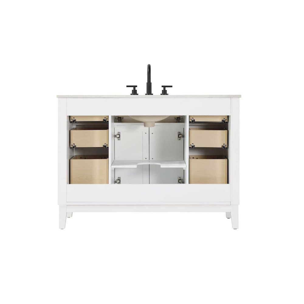48 inch Single Bathroom Vanity in Honey White. Picture 7