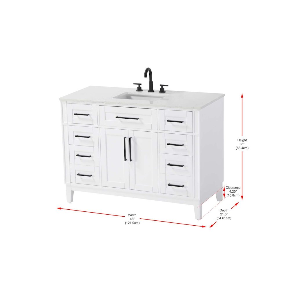48 inch Single Bathroom Vanity in Honey White. Picture 8