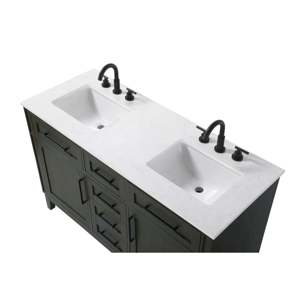 54 inch Double Bathroom Vanity in Mocha Brown. Picture 3