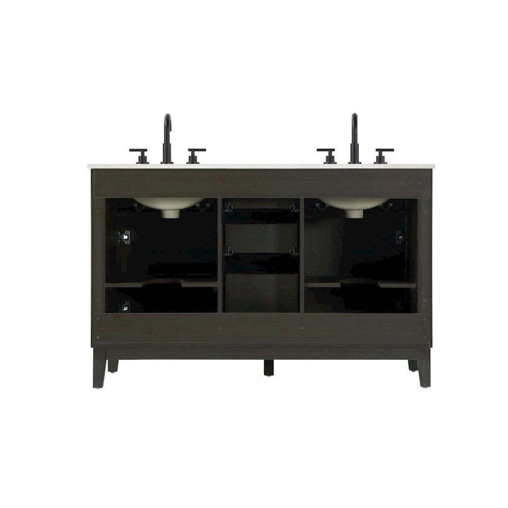 54 inch Double Bathroom Vanity in Mocha Brown. Picture 7