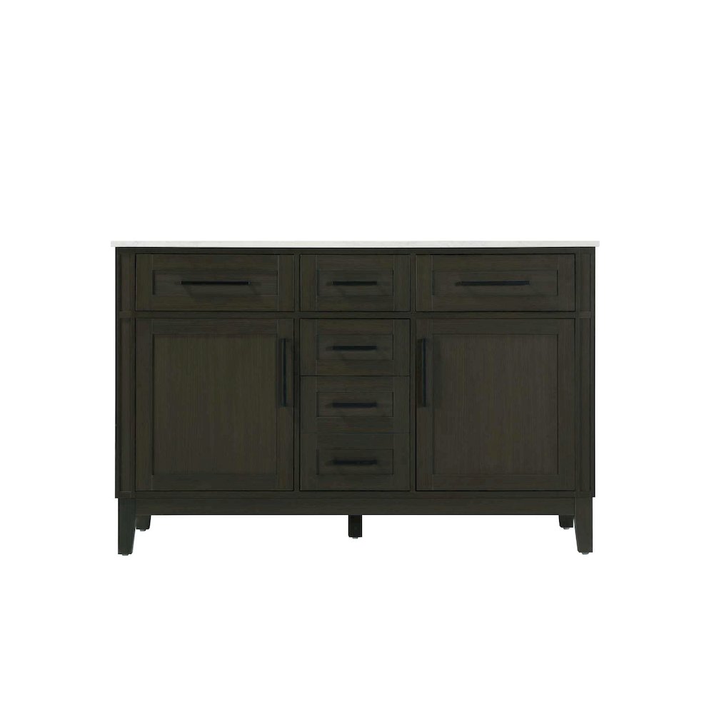 54 inch Double Bathroom Vanity in Mocha Brown. Picture 9