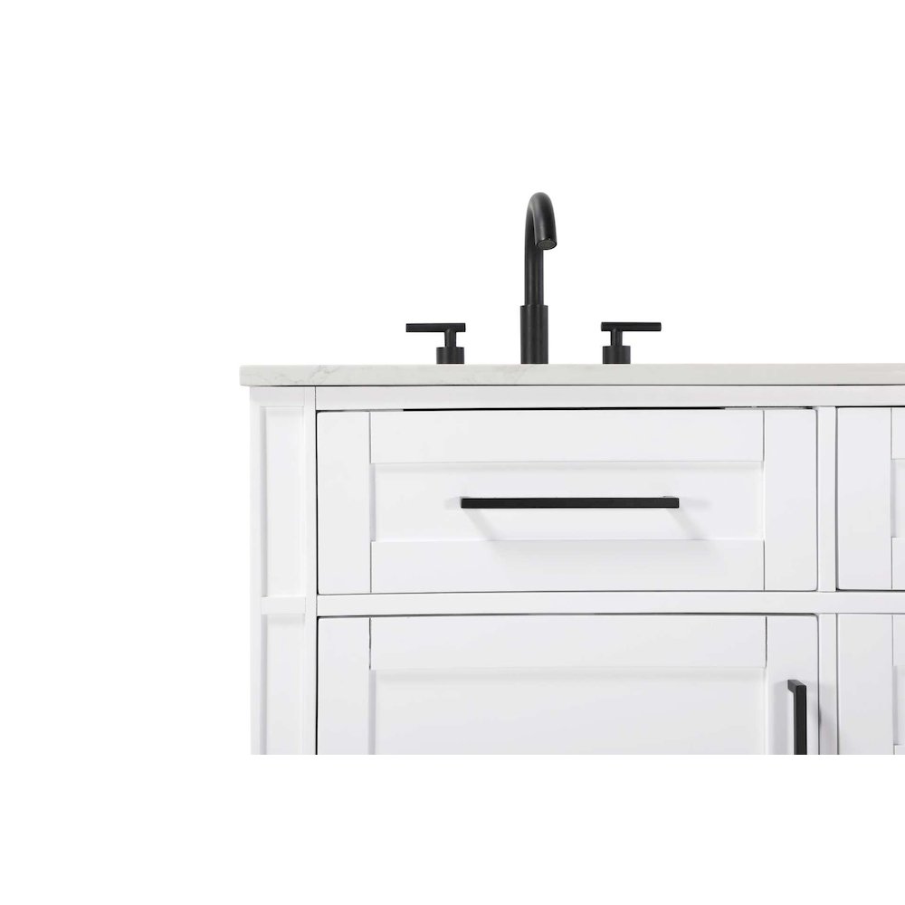 54 inch Double Bathroom Vanity in White. Picture 5