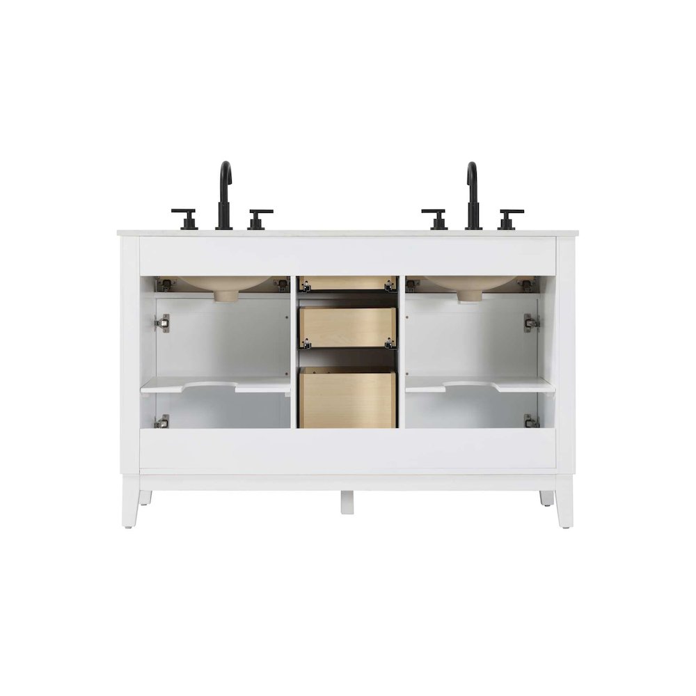 54 inch Double Bathroom Vanity in White. Picture 7