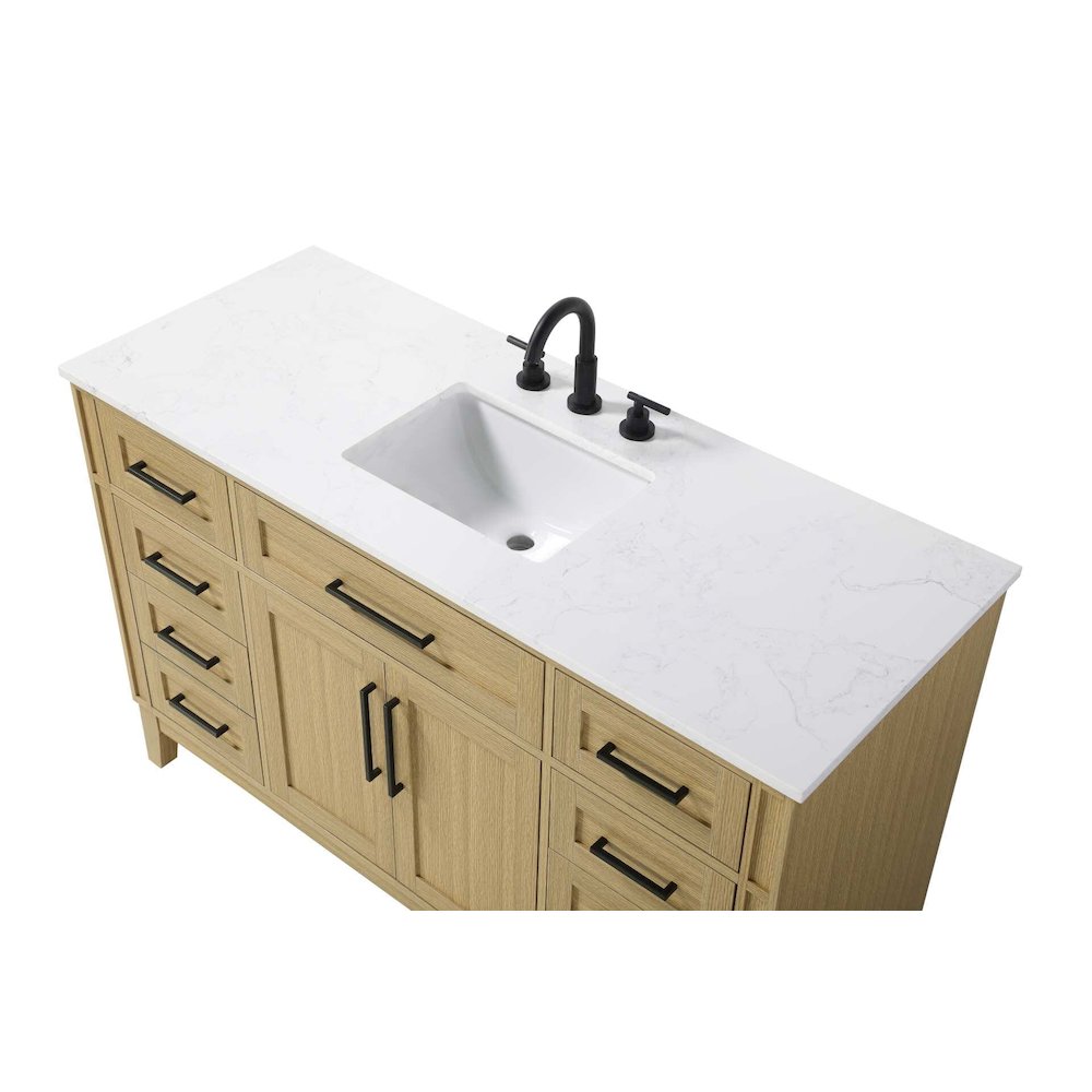 54 inch Single Bathroom Vanity in Honey Brown. Picture 3