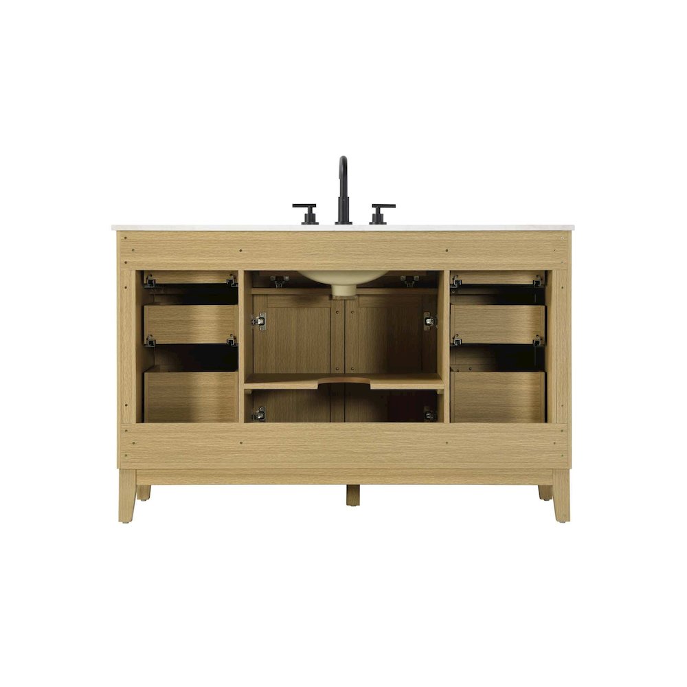 54 inch Single Bathroom Vanity in Honey Brown. Picture 7