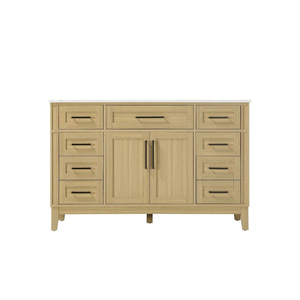 54 inch Single Bathroom Vanity in Honey Brown. Picture 9