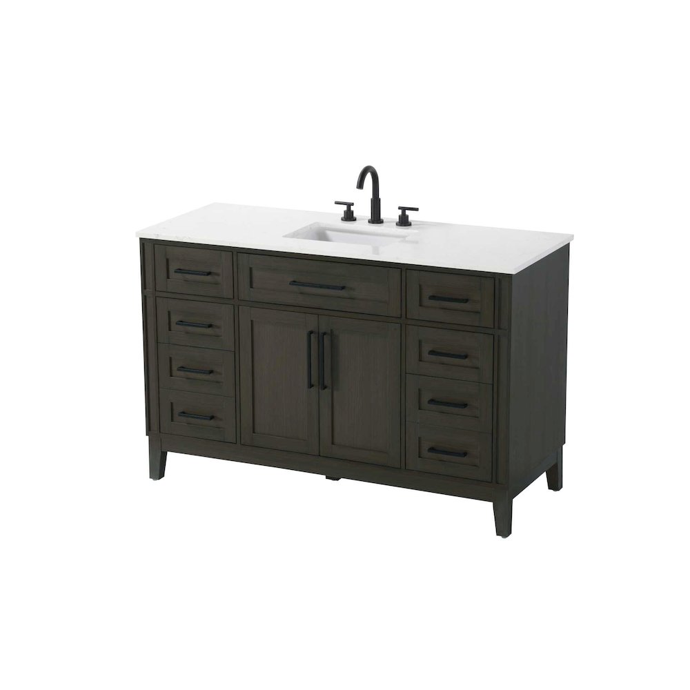 54 inch Single Bathroom Vanity in Mocha Brown. Picture 1