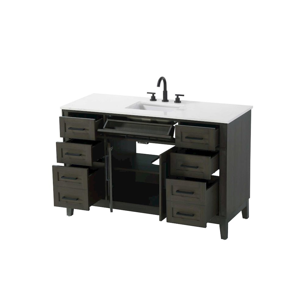 54 inch Single Bathroom Vanity in Mocha Brown. Picture 2