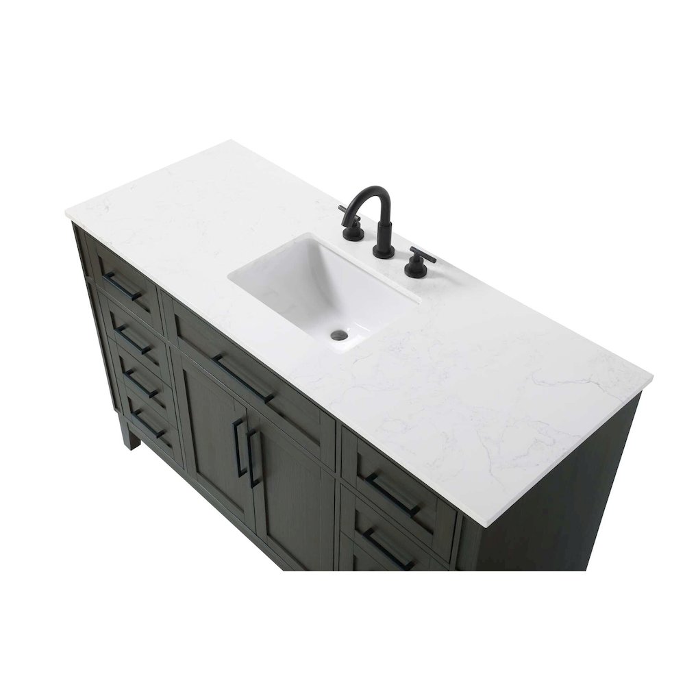 54 inch Single Bathroom Vanity in Mocha Brown. Picture 3