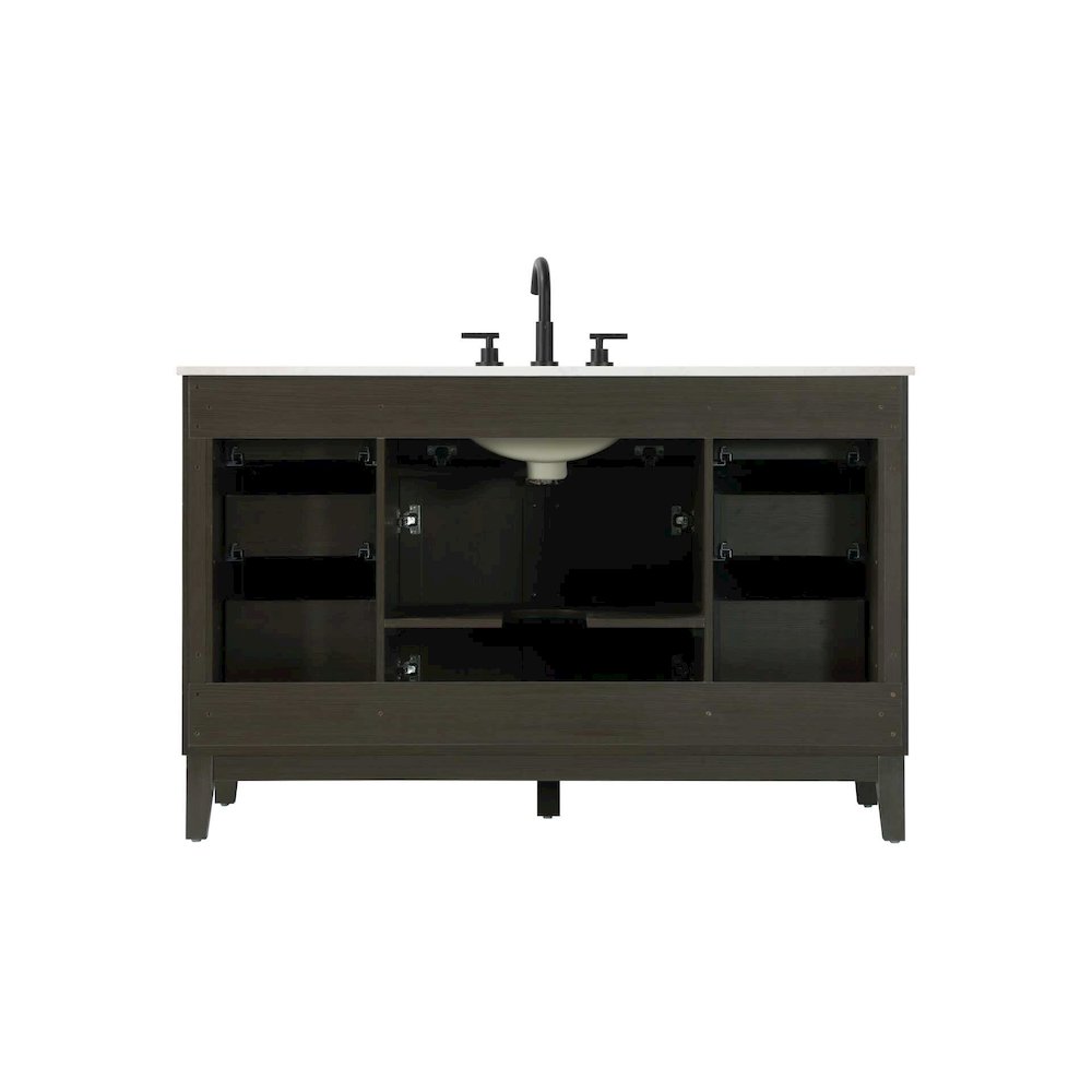 54 inch Single Bathroom Vanity in Mocha Brown. Picture 7