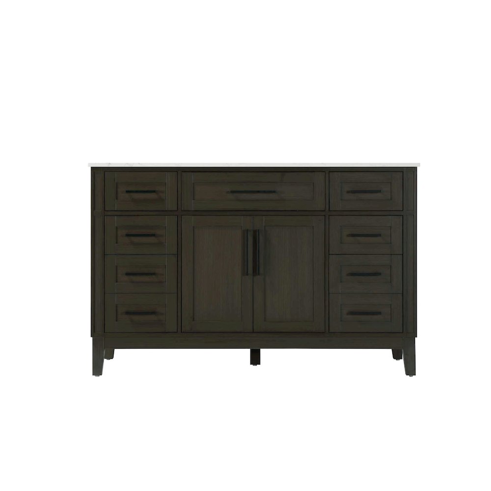 54 inch Single Bathroom Vanity in Mocha Brown. Picture 9