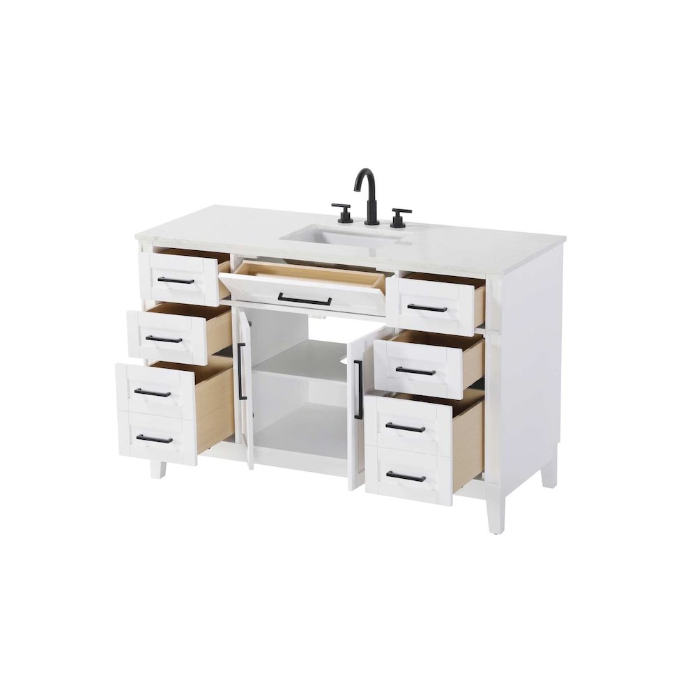 54 inch Single Bathroom Vanity in White. Picture 2