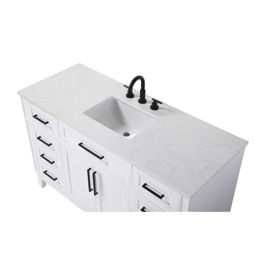 54 inch Single Bathroom Vanity in White. Picture 3