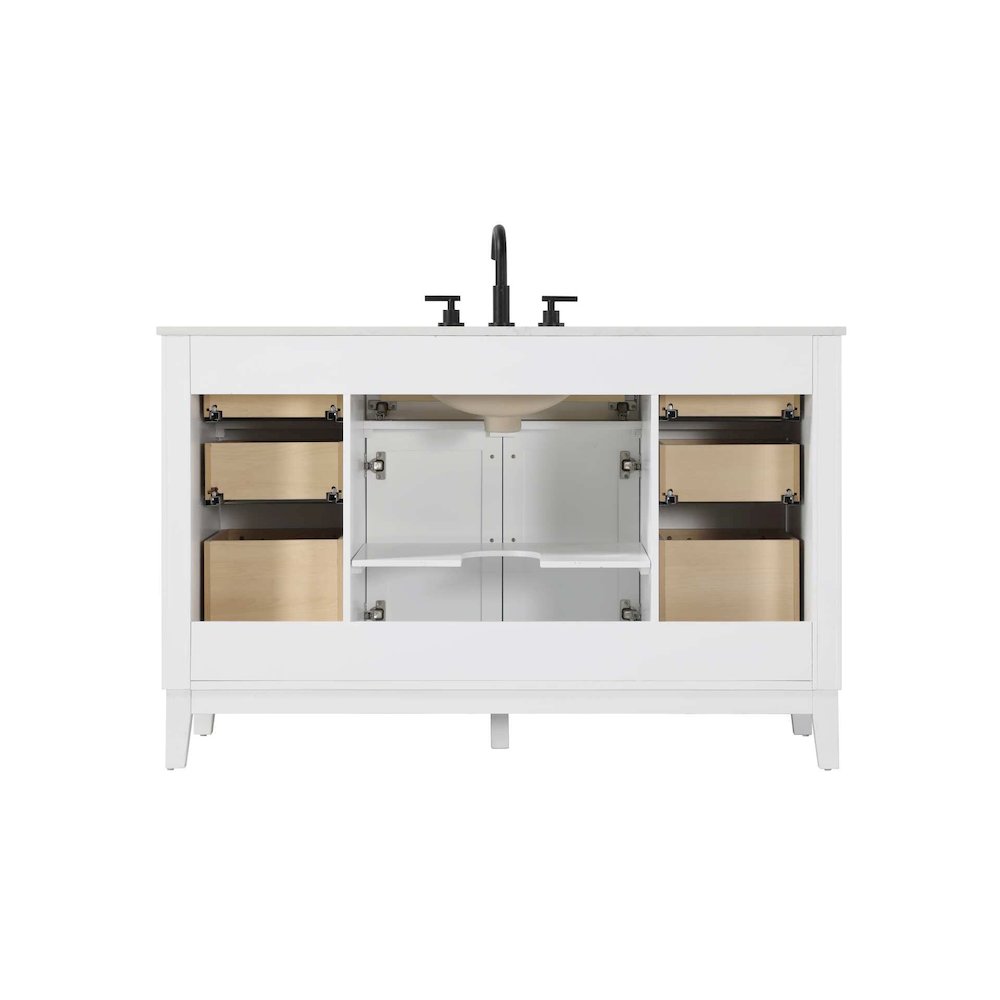 54 inch Single Bathroom Vanity in White. Picture 7