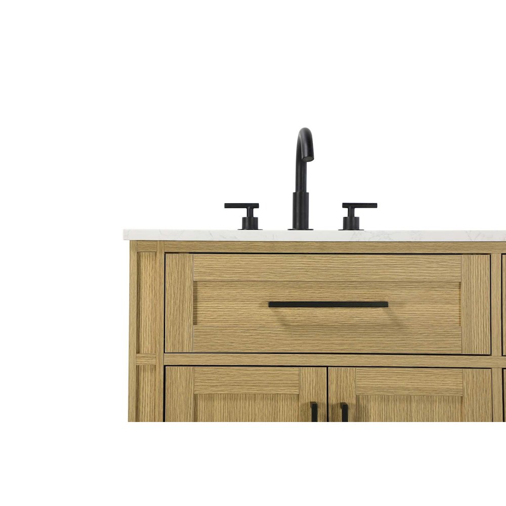 60 inch Double Bathroom Vanity in Honey Brown. Picture 5