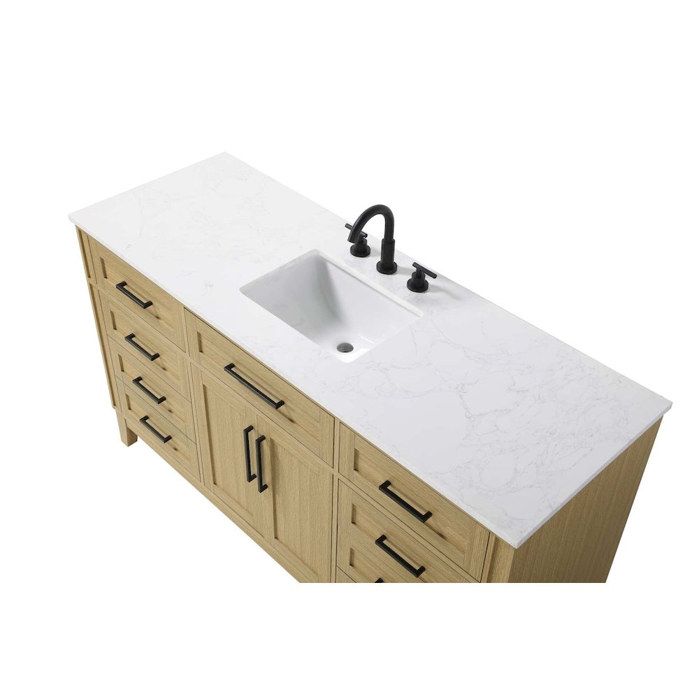 60 inch Single Bathroom Vanity in Honey Brown. Picture 3