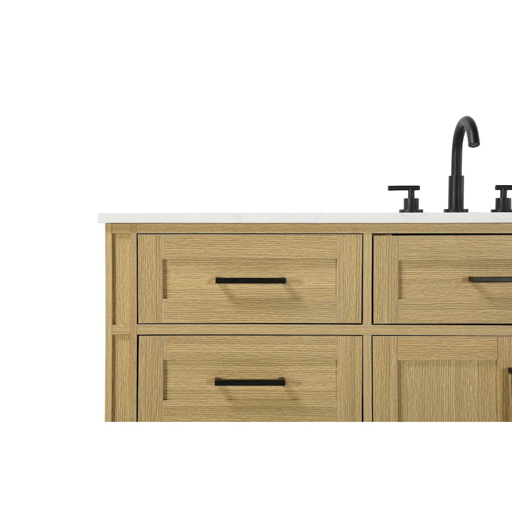 60 inch Single Bathroom Vanity in Honey Brown. Picture 5