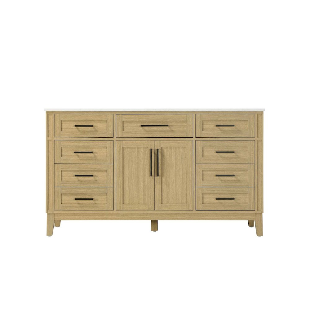 60 inch Single Bathroom Vanity in Honey Brown. Picture 9