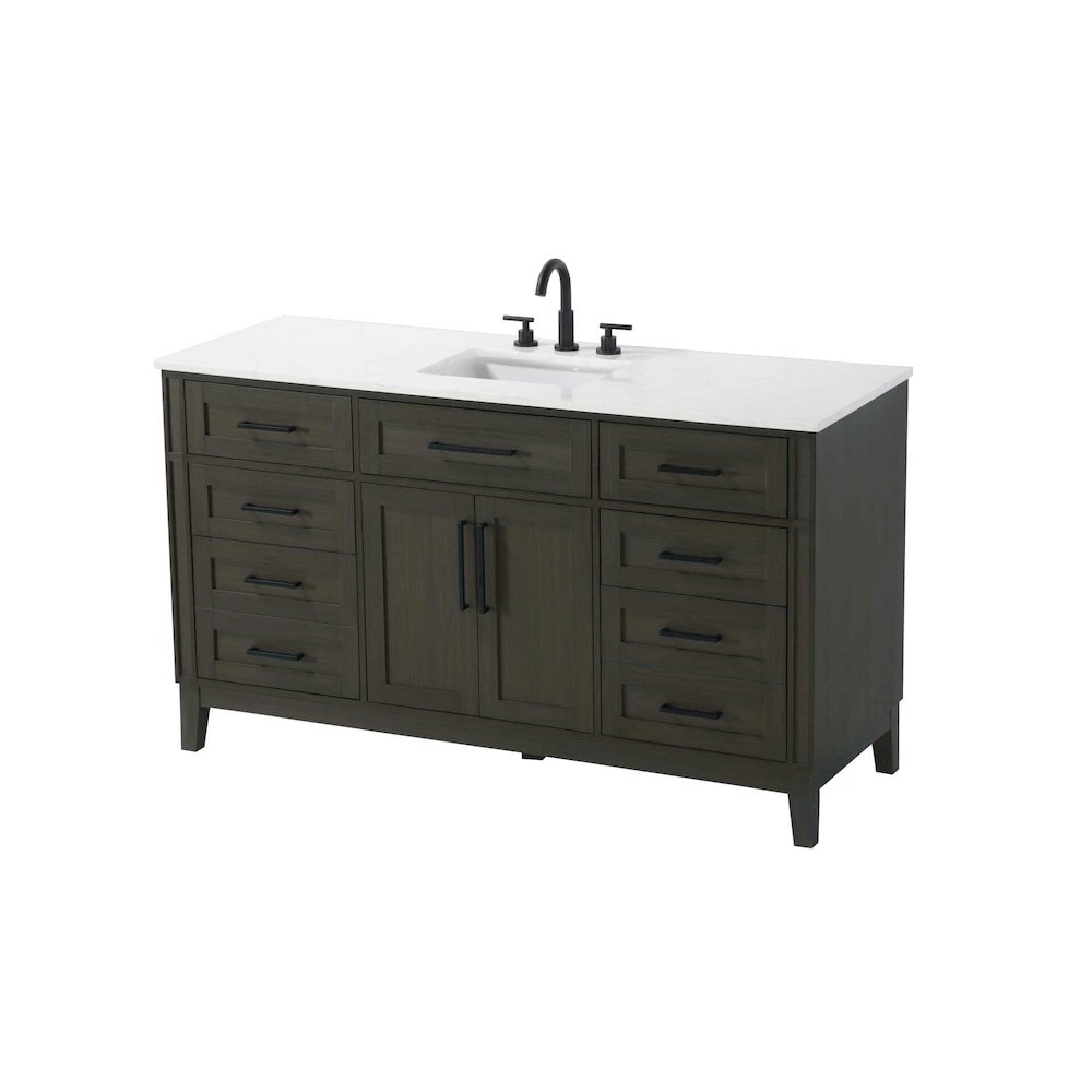 60 inch Single Bathroom Vanity in Mocha Brown. Picture 1