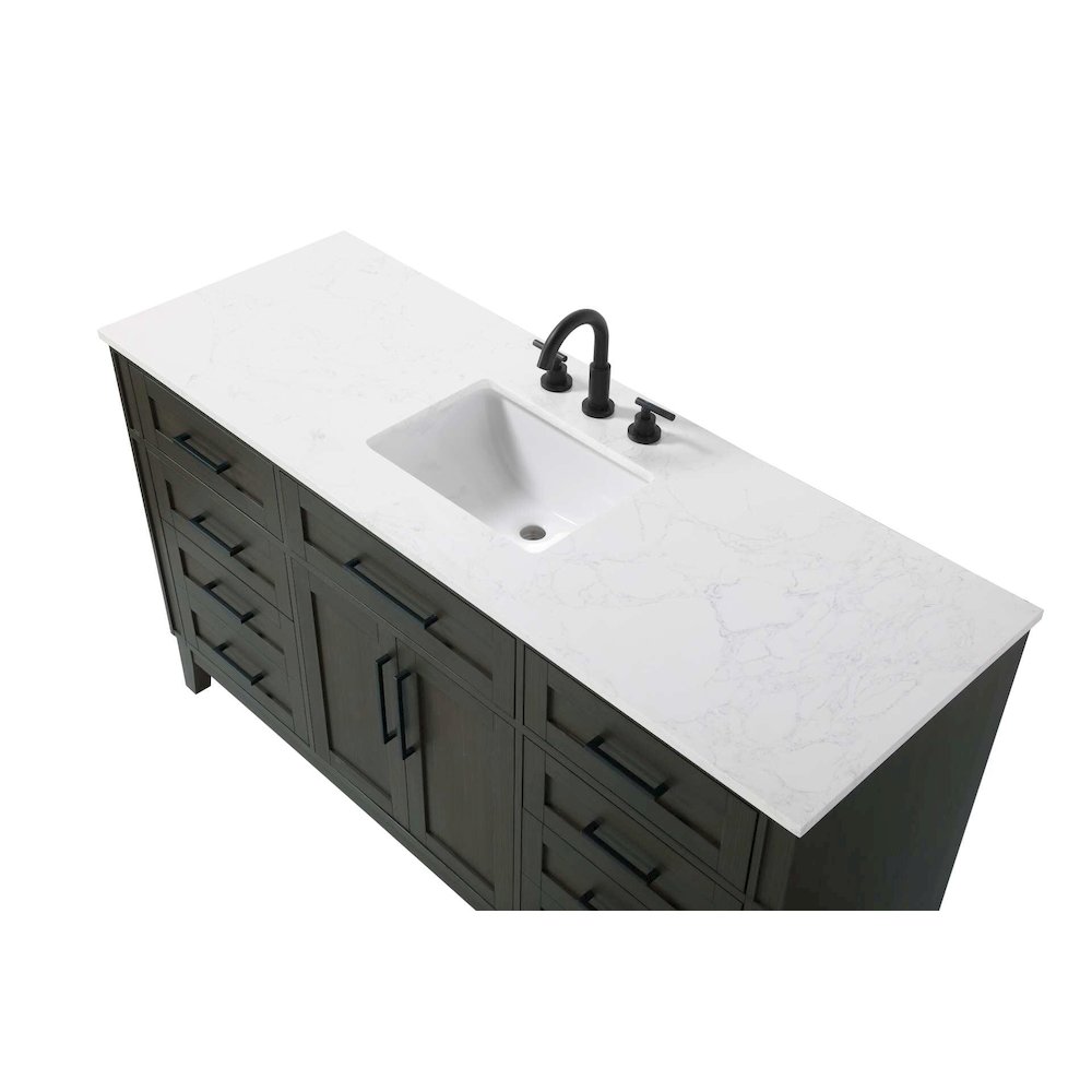60 inch Single Bathroom Vanity in Mocha Brown. Picture 3