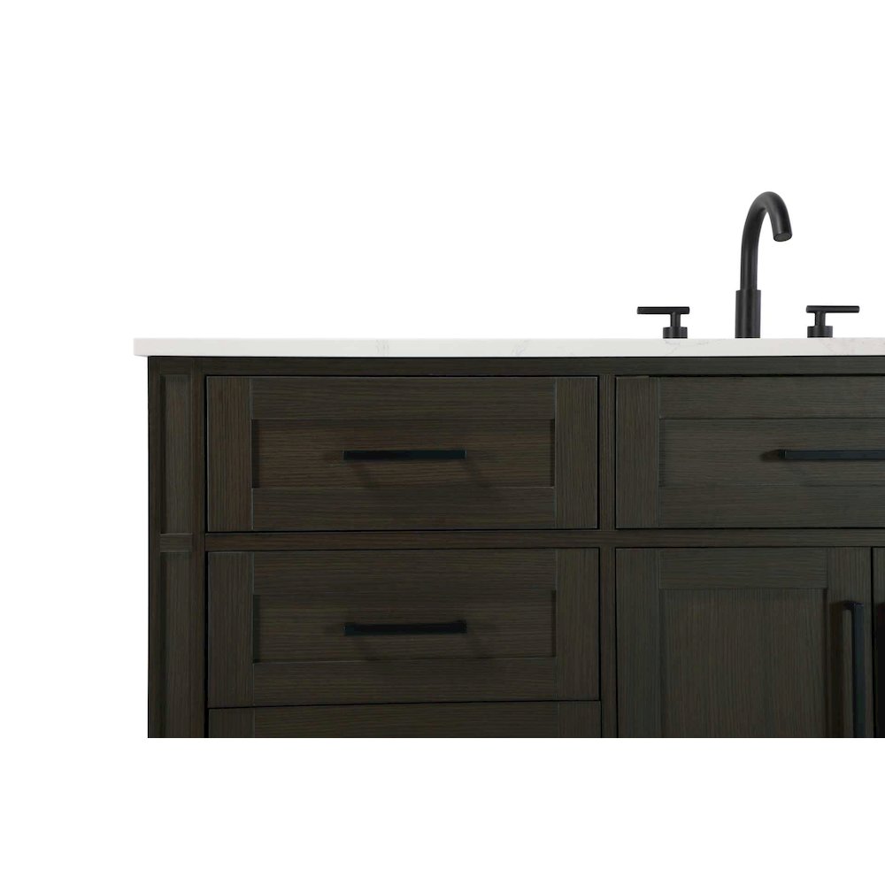 60 inch Single Bathroom Vanity in Mocha Brown. Picture 5