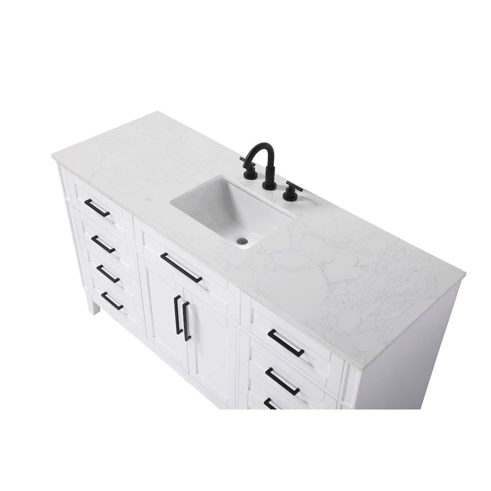 60 inch Single Bathroom Vanity in White. Picture 3
