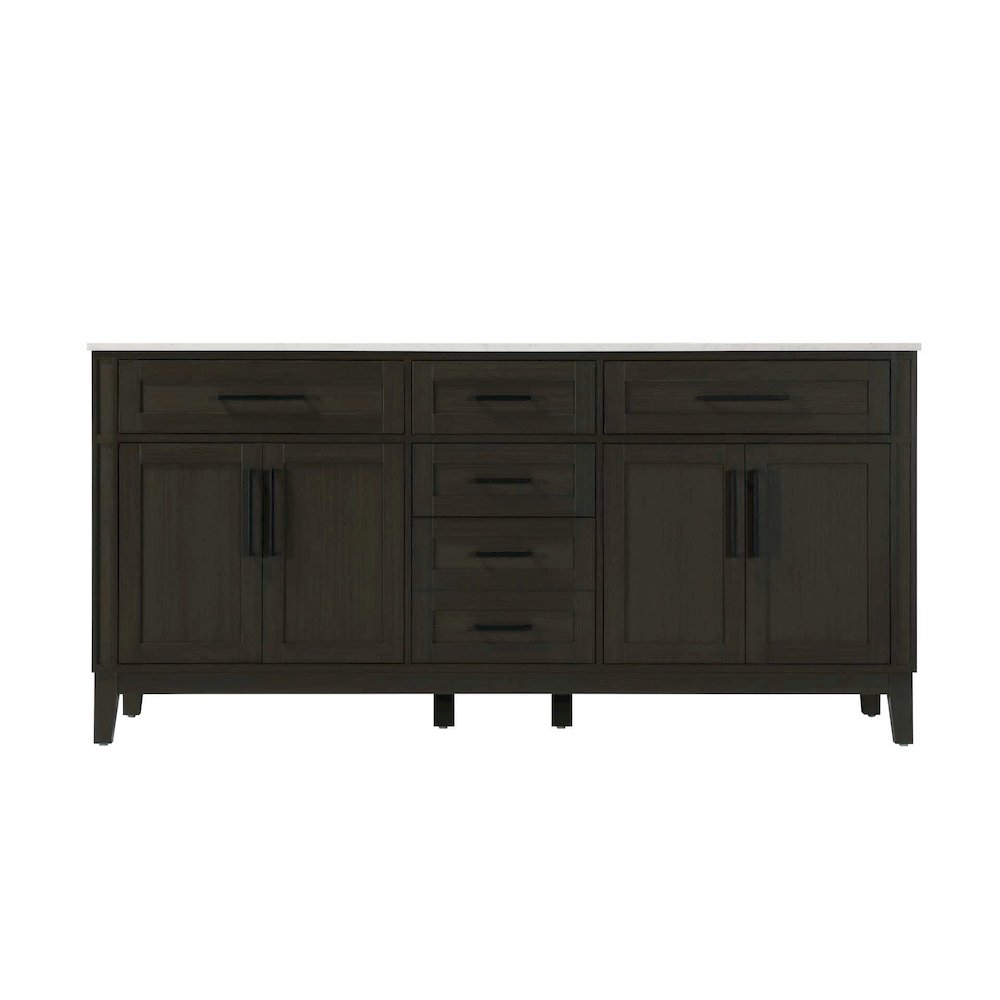 72 inch Double Bathroom Vanity in Mocha Brown. Picture 9
