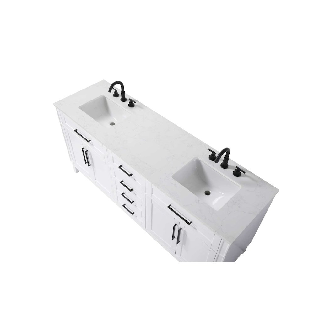 72 inch Double Bathroom Vanity in White. Picture 3