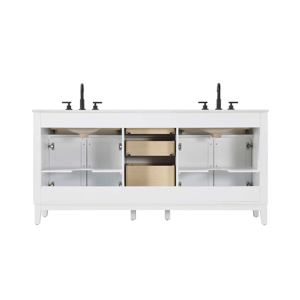 72 inch Double Bathroom Vanity in White. Picture 7