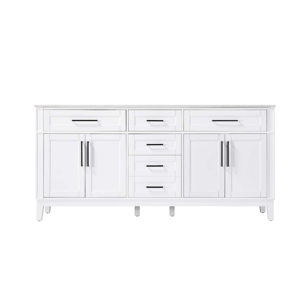72 inch Double Bathroom Vanity in White. Picture 9