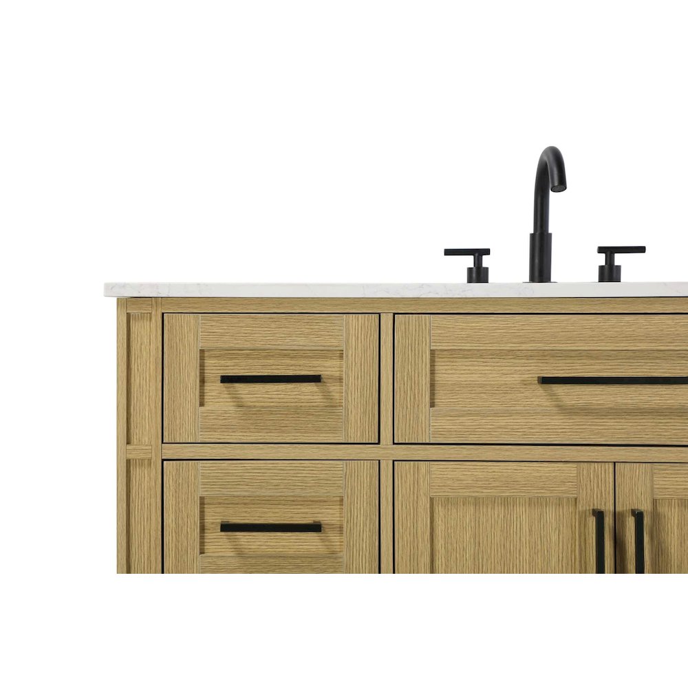 84 inch Double Bathroom Vanity in Honey Brown. Picture 5