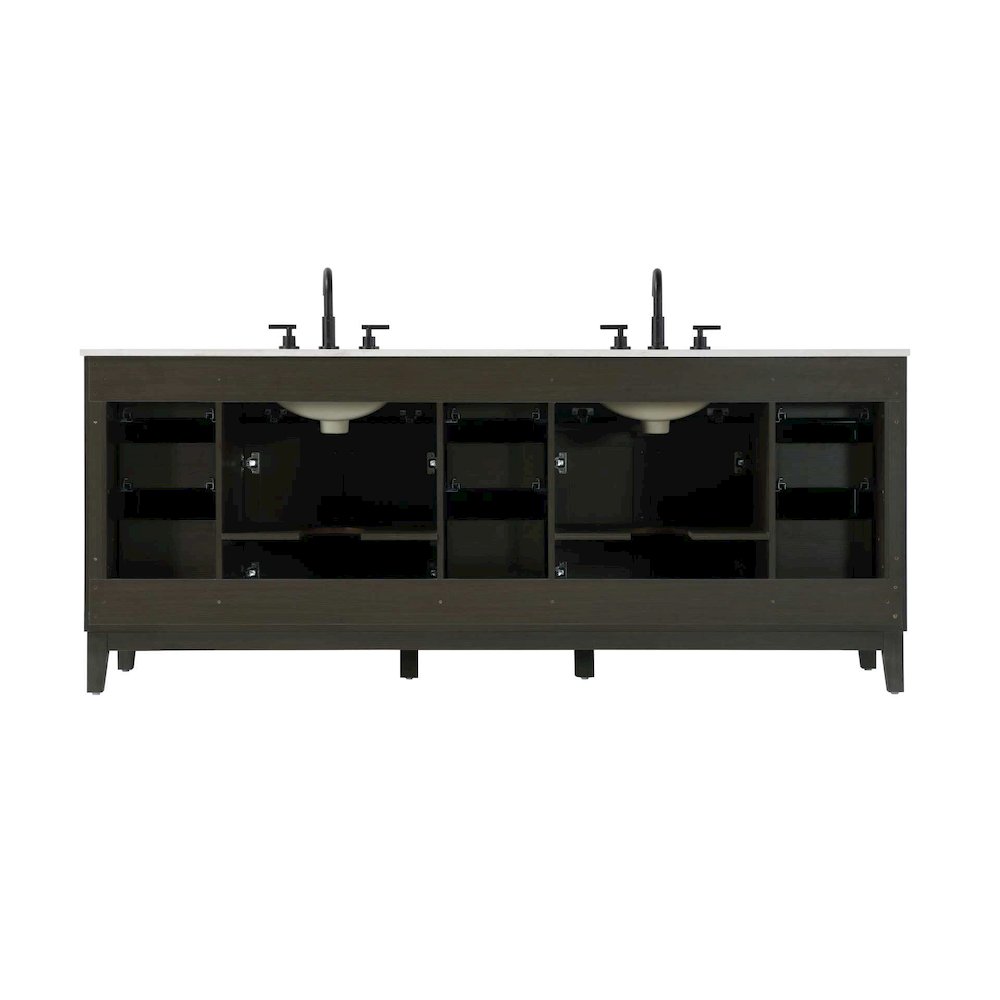 84 inch Double Bathroom Vanity in Mocha Brown. Picture 7