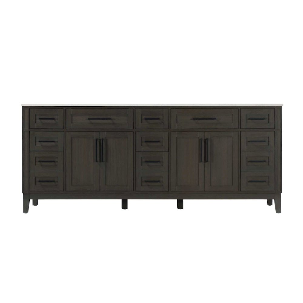 84 inch Double Bathroom Vanity in Mocha Brown. Picture 9