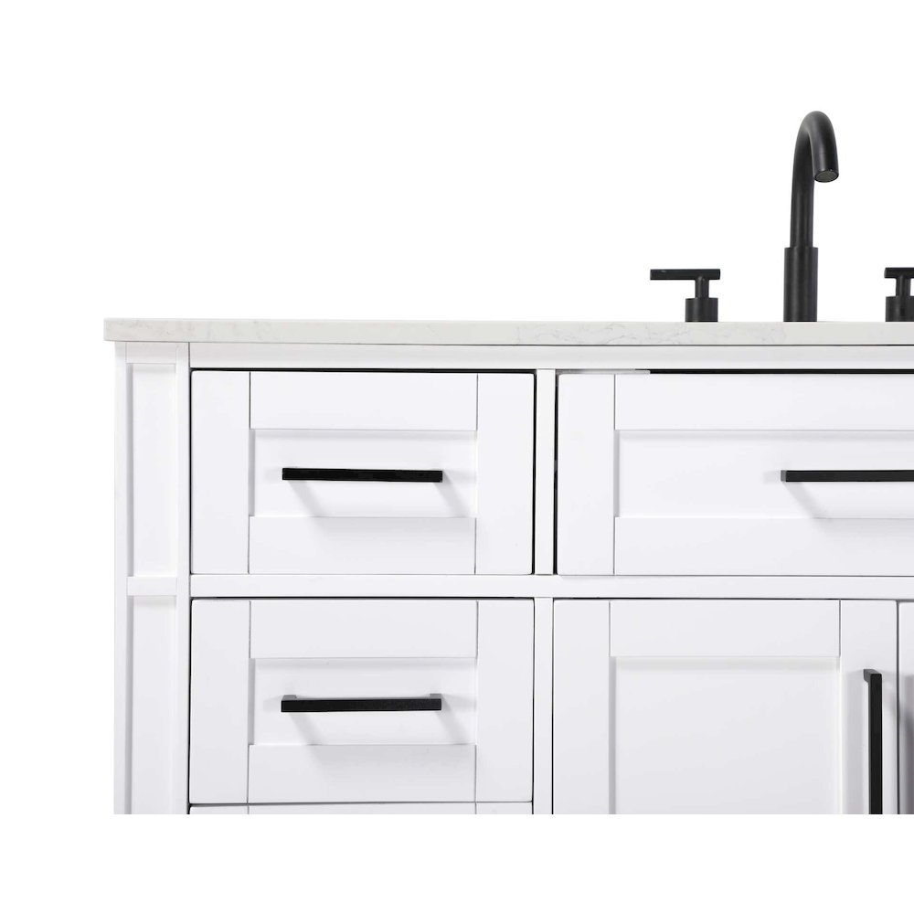 84 inch Double Bathroom Vanity in White. Picture 5
