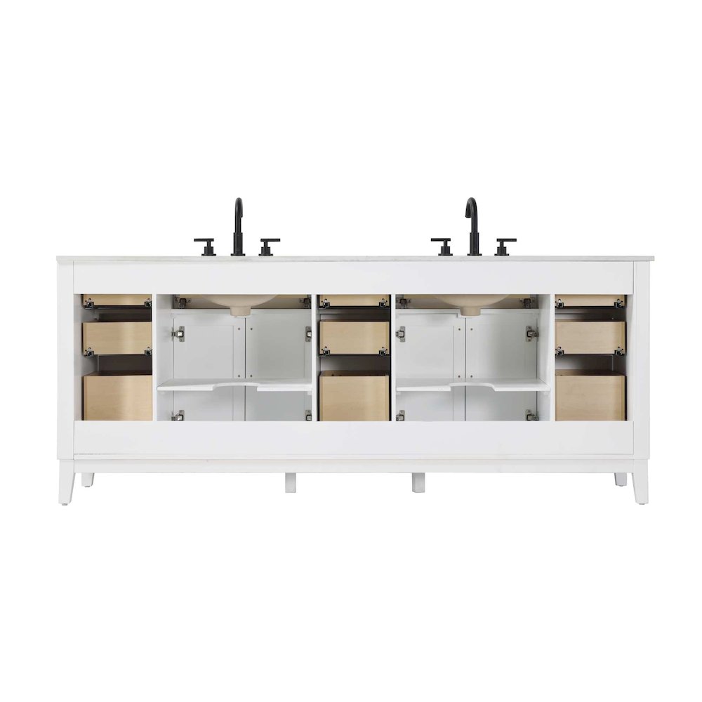 84 inch Double Bathroom Vanity in White. Picture 7
