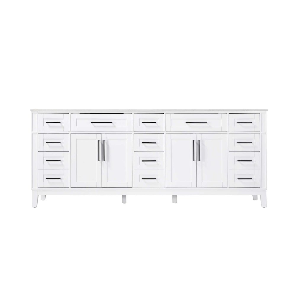 84 inch Double Bathroom Vanity in White. Picture 9
