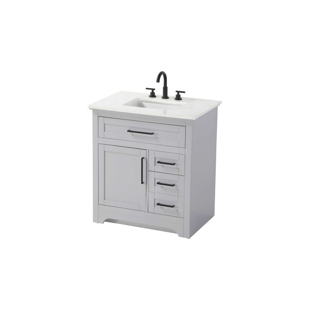 32 inch Single Bathroom Vanity in Grey. Picture 1