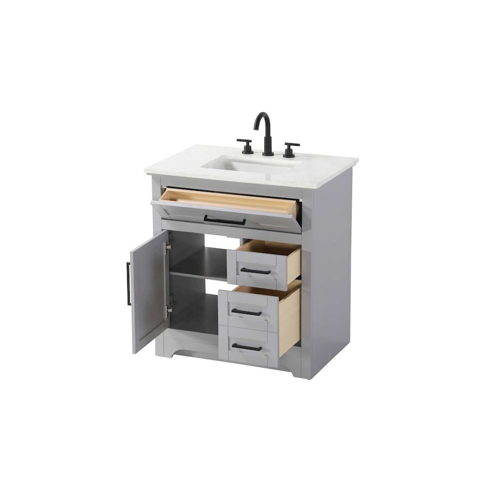 32 inch Single Bathroom Vanity in Grey. Picture 2