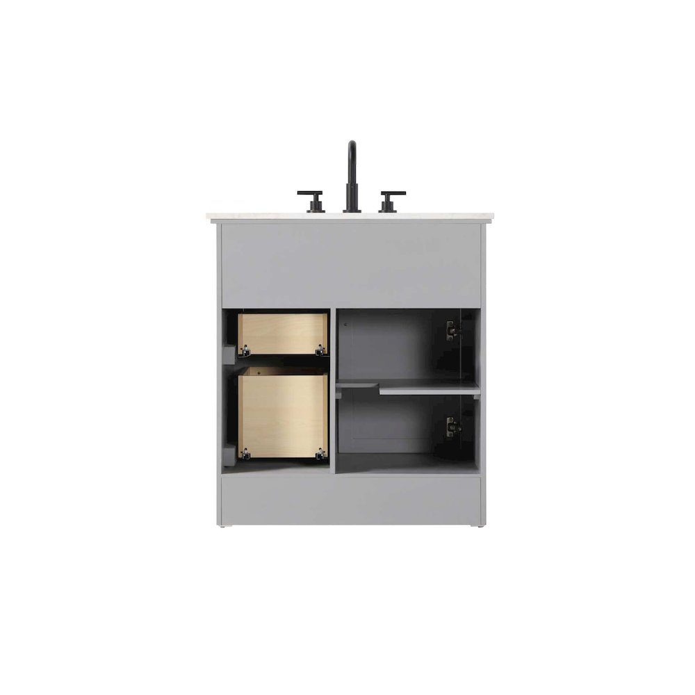 32 inch Single Bathroom Vanity in Grey. Picture 7