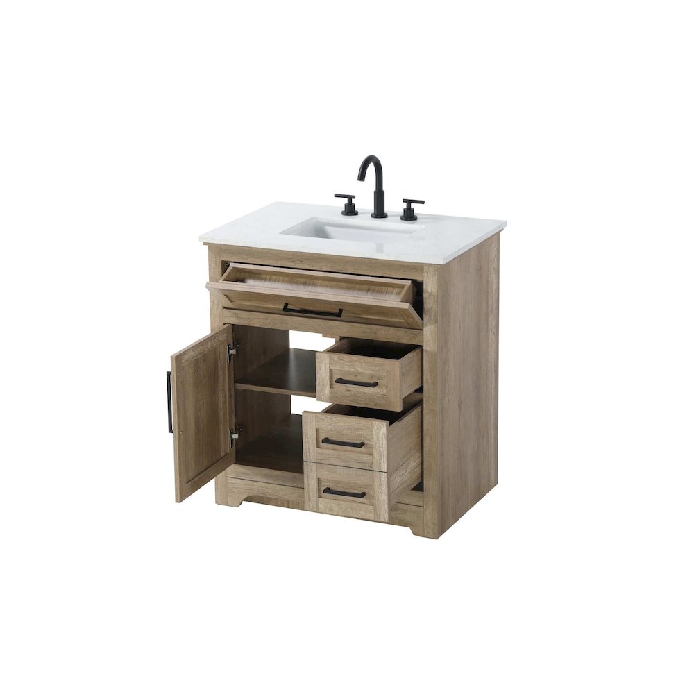 32 inch Single Bathroom Vanity in Natural oak. Picture 2