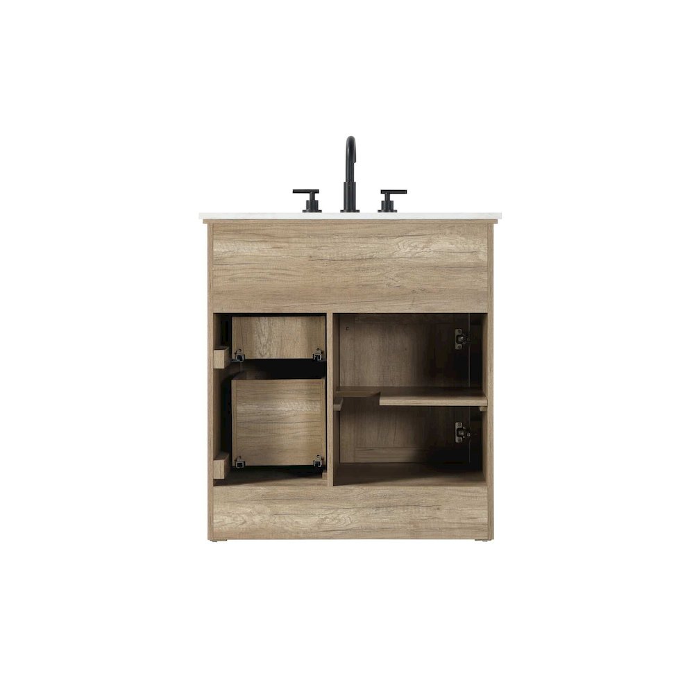 32 inch Single Bathroom Vanity in Natural oak. Picture 7