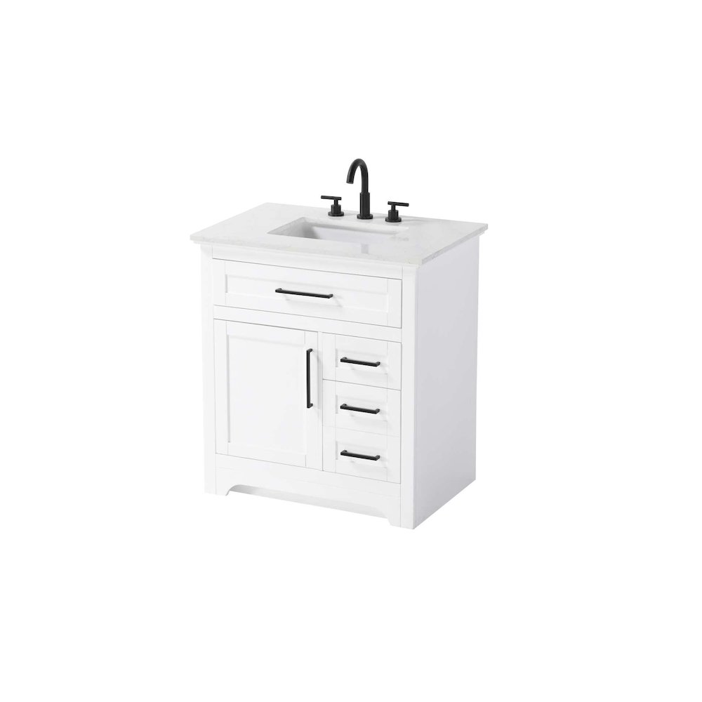 32 inch Single Bathroom Vanity in White. Picture 1