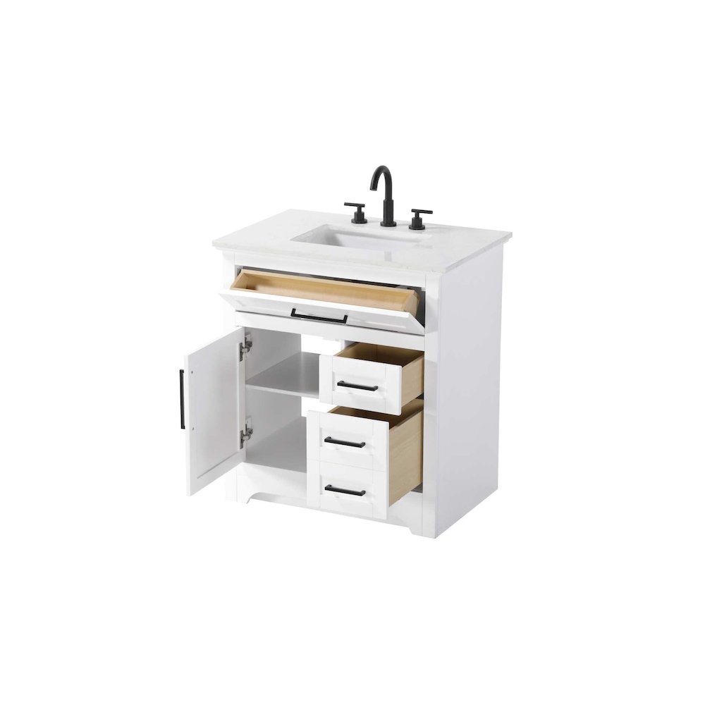 32 inch Single Bathroom Vanity in White. Picture 2